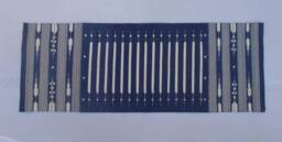 2x6 Cotton Without Tassel Or Fringe Beautiful Blue & White Stripes Hand Woven Runner Rug - thumbnail 1