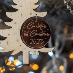 Baby's 1st Christmas Tree With Mirror Bauble Decoration - thumbnail 3