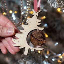 Baby's 1st Christmas Tree With Mirror Bauble Decoration - thumbnail 2