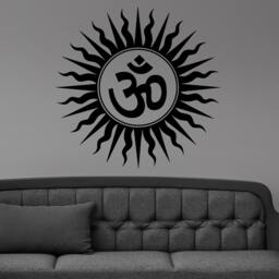 Om Peace Yoga Symbol Tribal Sun Wall Sticker Vinyl Mural Decal Home House Art Decor Free Shipping L171 - thumbnail 1