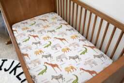 Bedding - Safari Animals Abc, Duvet Cover Set, Fitted Sheets, Pillow Case, Modern Colourful Kids Bedding - thumbnail 1