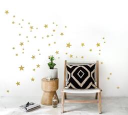 Gold Stars Wall Decals, 90 Mixed Size Star Decals, 2, 5 Up To 10 cm Sized, Star Stickers, Kids Room Nursery & Home Decor