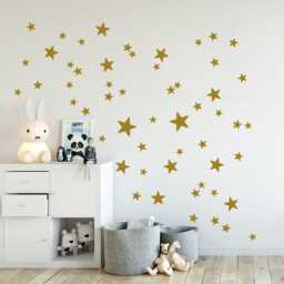 Gold Stars Wall Decals, 90 Mixed Size Star Decals, 2, 5 Up To 10 cm Sized, Star Stickers, Kids Room Nursery & Home Decor - thumbnail 2