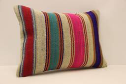 Throw Lumbar Kilim Pillow 14x20 in - 35x50 cm Boho Pillowcover Kilim Cushion Cover Tribal Pillow 4Bef-540