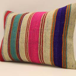 Throw Lumbar Kilim Pillow 14x20 in - 35x50 cm Boho Pillowcover Kilim Cushion Cover Tribal Pillow 4Bef-540 - thumbnail 3