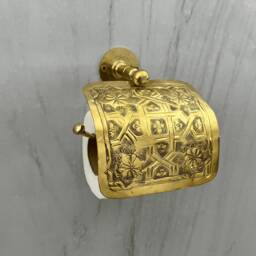 Brass Toilet Paper Holder Unlacquered Roll For Bathroom Wall Mounted Accessories - thumbnail 2