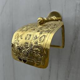 Brass Toilet Paper Holder Unlacquered Roll For Bathroom Wall Mounted Accessories - thumbnail 4
