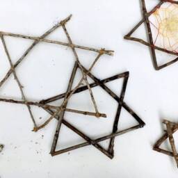Twig Star Of David Handmade Hanukkah Christmas Rustic Decor Wreath Wood Bamboo Stick Branch Door Wall Mantel Jewish Wedding Israel Ooak Gift - thumbnail 2