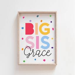 Set Of 3 Playroom Prints, Brother Sister Bedroom Sibling Rainbow Wall Art, Colourful, Big Sis Lil Bro Prints - thumbnail 3