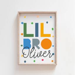 Set Of 3 Playroom Prints, Brother Sister Bedroom Sibling Rainbow Wall Art, Colourful, Big Sis Lil Bro Prints - thumbnail 2
