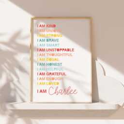 Affirmation Prints Set, Girls Bedroom Decor, Inspirational Wall Art, Affirmation, Motivational, Positive, Inspirational, Art - thumbnail 2