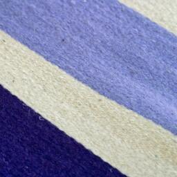 Ultra Violet Bohemian Rug Runner, Handwoven Wool Rug, Home Decor Floor Hand Woven in Natural White & Violet - thumbnail 2