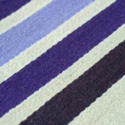 Ultra Violet Bohemian Rug Runner, Handwoven Wool Rug, Home Decor Floor Hand Woven in Natural White & Violet - thumbnail 3