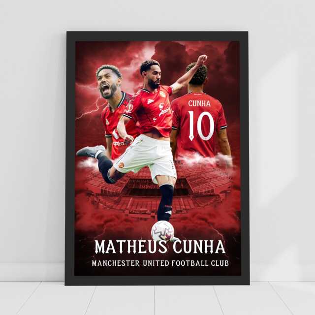 Manchester United Fc Print - Cunha 25/26 Player Core Poster