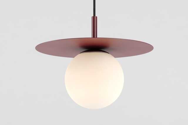 Zoe Ceiling Pendant Hanging Light Burgundy Red Kitchen Island Fixture Disc Lamp Shade - image 1