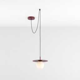 Zoe Ceiling Pendant Hanging Light Burgundy Red Kitchen Island Fixture Disc Lamp Shade - thumbnail 3