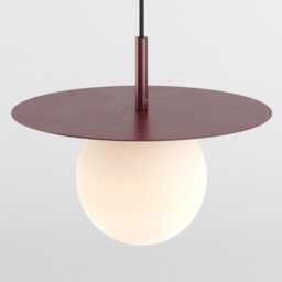 Zoe Ceiling Pendant Hanging Light Burgundy Red Kitchen Island Fixture Disc Lamp Shade - thumbnail 2