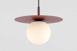 Zoe Ceiling Pendant Hanging Light Burgundy Red Kitchen Island Fixture Disc Lamp Shade