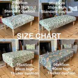 Handmade Fabric Footstool, Upholstered Coffee Table, Foot Stool, Ottoman, Various Patterns & Colours, Beautifully Handmade in The UK - thumbnail 2