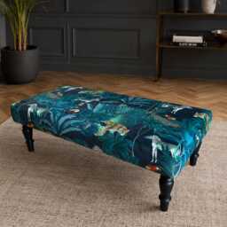 Handmade Fabric Footstool, Upholstered Coffee Table, Foot Stool, Ottoman, Various Patterns & Colours, Beautifully Handmade in The UK - thumbnail 3