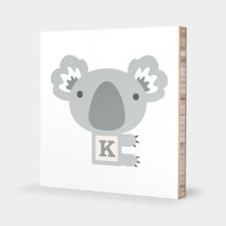 K Is For Koala Abc Block Bamboo Wall Art Series // Alphabet Kids Nursery Room Decor Animal Baby - thumbnail 1