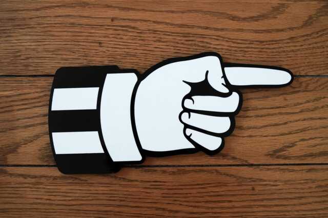 Pointing Finger Acrylic Wall Sign - Mancave Decor - 10x5 - image 1