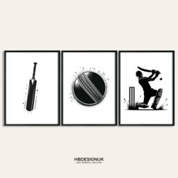 Cricket Poster Print - Set Of 3 Posters - Black Minimalist Wall Art Gifts For Lover Room Artwork - thumbnail 1