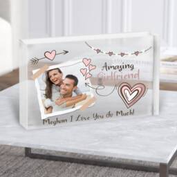 Amazing Girlfriend Gift Photo Frame Personalised Clear Acrylic Block - Gift, Keepsake Custom - thumbnail 1