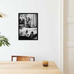 Vintage Classic Sports Car Girl Print, Luxury Woman, Fine Art Photography Wall Art, Museum Quality Black & White Poster - thumbnail 2