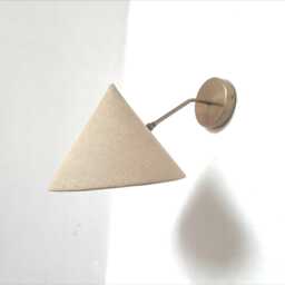 Handmade Fabric Shade Wall Lamp Raw Brass Mid Century Sconce