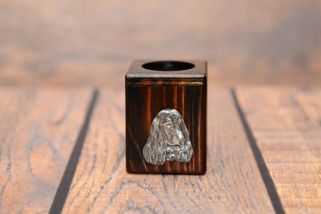 English Cocker Spaniel - Wooden Candlestick With Dog, Souvenir, Decoration, Limited Edition, Collection - image 1