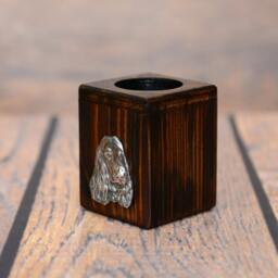 English Cocker Spaniel - Wooden Candlestick With Dog, Souvenir, Decoration, Limited Edition, Collection - thumbnail 2