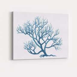 Blue Bare Tree Silhouette Abstract Nature Illustration Canvas Wall Art Print Decor Picture Ready To Hang - thumbnail 4