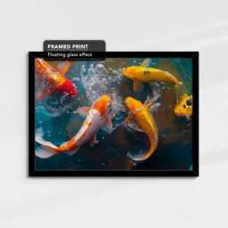 Vibrant Colorful Koi Carp Fish Ocean Sea Painting Framed Poster Print & Canvas Wall Decor Art Bedroom Home Interior Gift - thumbnail 2