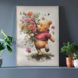 Winnie The Pooh Watercolor Art Print Nursery Or Kids Room Decor - thumbnail 2