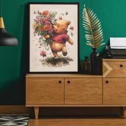 Winnie The Pooh Watercolor Art Print Nursery Or Kids Room Decor - thumbnail 3