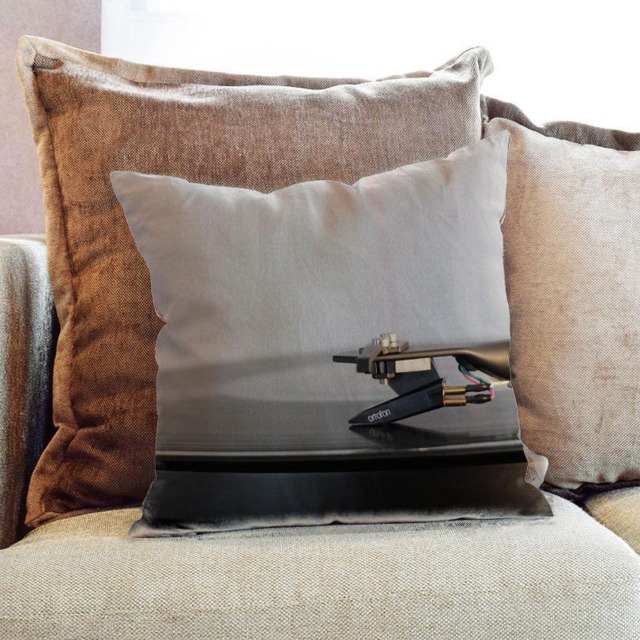 Record Player Music Band Photography - Decorative Pillow Throw Cushion Fabric , Case Cover Or With Filling