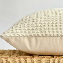 Neutral Boho Pillow Cover Set Textured Beige Decorative Pillows - thumbnail 4