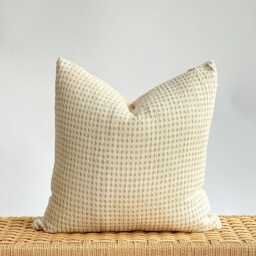 Neutral Boho Pillow Cover Set Textured Beige Decorative Pillows - thumbnail 3