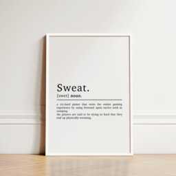 Sweat Definition Gaming Print, Gamer Teen Wall Art, Gifts, Boys Bedroom Decor, Room Poster, Setup - thumbnail 2