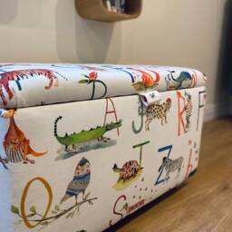 Children's Luxury Storage Box in Animal Alphabet Print - thumbnail 3