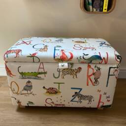 Children's Luxury Storage Box in Animal Alphabet Print - thumbnail 2