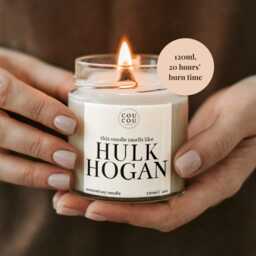 Hulk Hogan Candle, Wrestling Gifts, Hulkmania, Soy Wax Candle - thumbnail 2