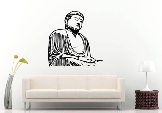 Statue Buddha Love Heart God Religion Arabic Mandala Henna Mehndi Namaste Om Meditation Wall Sticker Decal Vinyl Mural Decor Art L2221 - image 1