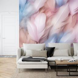 Pastel Feathers Wallpaper Mural, Peel & Stick Photo Print - thumbnail 3