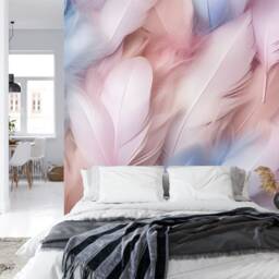Pastel Feathers Wallpaper Mural, Peel & Stick Photo Print - thumbnail 2