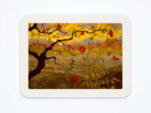 Apple Tree With Red Fruit Paul-Elie Ranson Nature Mountains Landpsace Painting Wooden Framed Art Print - image 1