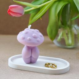 Mushroom Goddess Candle Handmade Soy Wax Torso Candle - thumbnail 3