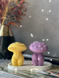 Mushroom Goddess Candle Handmade Soy Wax Torso Candle