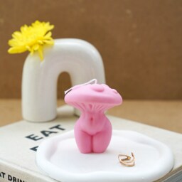 Mushroom Goddess Candle Handmade Soy Wax Torso Candle - thumbnail 4